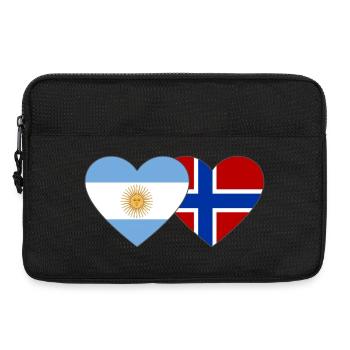 Argentine Norvège Drapeau Coeur - Sacoche pour ordinateur portable 13 pouces - noir - Devant