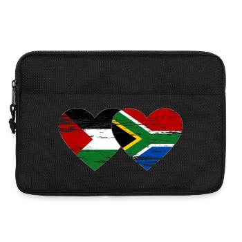 Palestine Afrique du Sud drapeau coeur utilisé - Sacoche pour ordinateur portable 13 pouces - noir - Devant