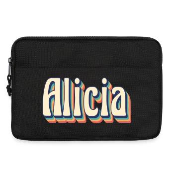 Vintage Retro Alicia T-Shirt T-Shirt Geschenkidee - Laptoptasche 13" - Schwarz - Vorne