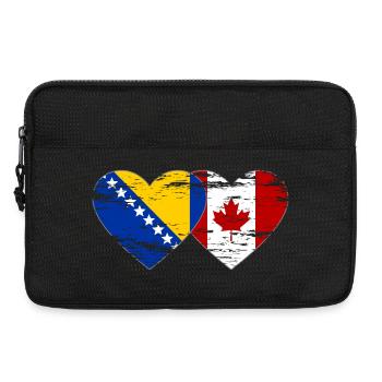 Bosnia Canada flag heart used - Laptop bag 13" - black - Front