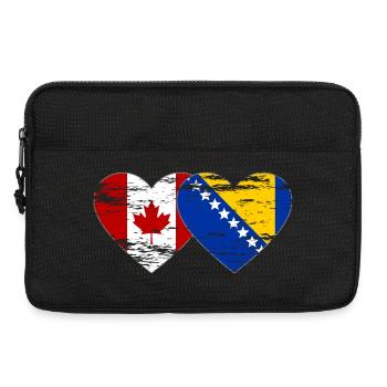Canada Bosnia Flag Heart Used - Laptop bag 13" - black - Front