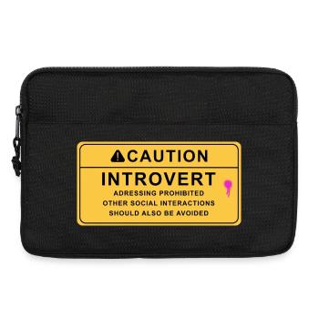 Caution Introvert - Laptop bag 13" - black - Front