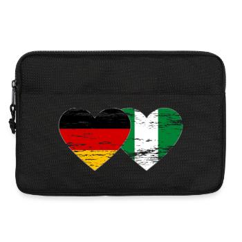 Allemagne Nigeria drapeau coeur utilisé - Sacoche pour ordinateur portable 13 pouces - noir - Devant