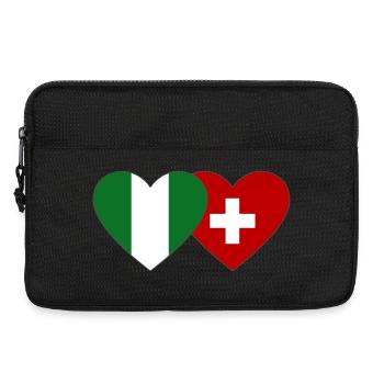 Nigeria Schweiz Flagge Herz - Laptoptasche 13" - Schwarz - Vorne