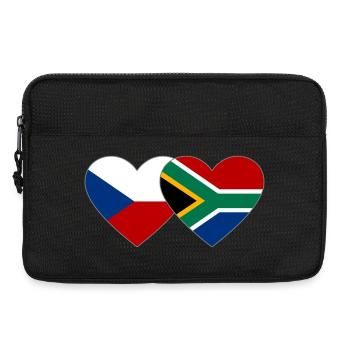 République tchèque Afrique du Sud Drapeau Coeur - Sacoche pour ordinateur portable 13 pouces - noir - Devant