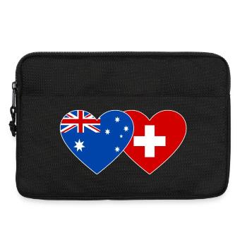 Australien Schweiz Flagge Herz Flagge - Laptoptasche 13" - Schwarz - Vorne