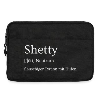 Shetty - flauschiger Tyrann mit Hufen - Laptoptasche 13" - Schwarz - Vorne