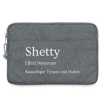 Shetty - flauschiger Tyrann mit Hufen - Laptoptasche 13" - Grau meliert - Vorne