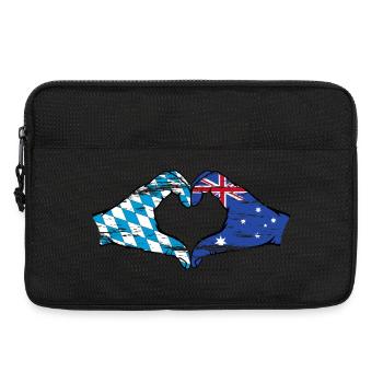 Bavière Australie Drapeau Mains Coeur Forme Utilisé - Sacoche pour ordinateur portable 13 pouces - noir - Devant