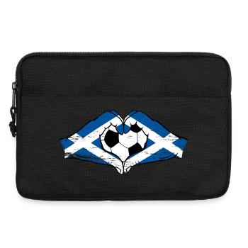 Forme de coeur de mains de football de drapeau d'Écosse utilisé - Sacoche pour ordinateur portable 13 pouces - noir - Devant