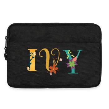 EVY Name Art With Flowers Embroidered - Laptop bag 13" - black - Front
