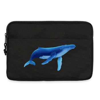Baleine en bleu avec des motifs marins - Sacoche pour ordinateur portable 13 pouces - noir - Devant