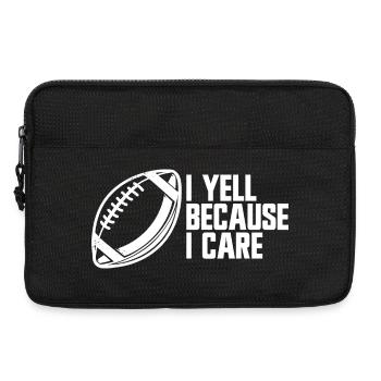 Je crie parce que je me soucie des parents footballeurs - Sacoche pour ordinateur portable 13 pouces - noir - Devant