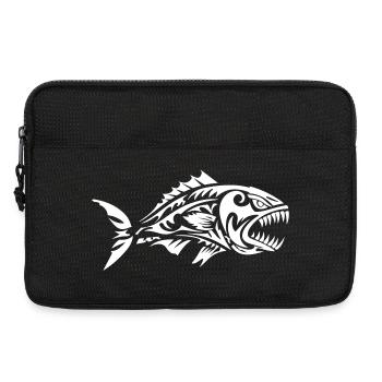 Fish Tribal Piranha - Laptop bag 13" - black - Front