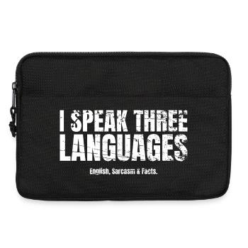 Sarcasme Je parle trois langues - Sacoche pour ordinateur portable 13 pouces - noir - Devant