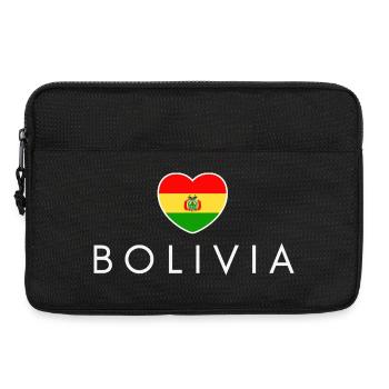 Herz mit bolivianischer Flagge, bolivianischer Stolz - Laptoptasche 13" - Schwarz - Vorne
