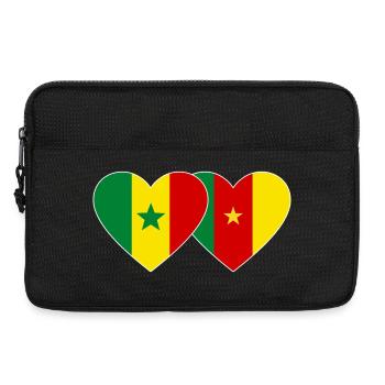 Senegal Kamerun Flagge Hände Herzform - Laptoptasche 13" - Schwarz - Vorne