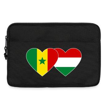 Senegal Ungarn Flagge Hände Herzform - Laptoptasche 13" - Schwarz - Vorne