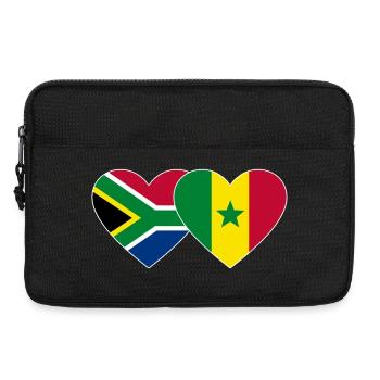 Südafrika Senegal Flagge Herz - Laptoptasche 13" - Schwarz - Vorne