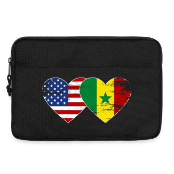 USA Senegal Flagge Herz used - Laptoptasche 13" - Schwarz - Vorne