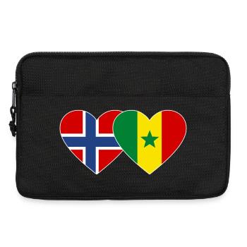 Norway Senegal Flag Heart - Laptop bag 13" - black - Front