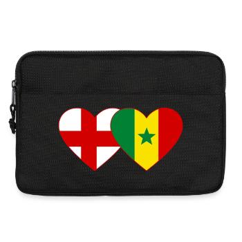 England Senegal Flagge Hände Herzform - Laptoptasche 13" - Schwarz - Vorne