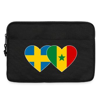 Suède Sénégal Drapeau Coeur - Sacoche pour ordinateur portable 13 pouces - noir - Devant