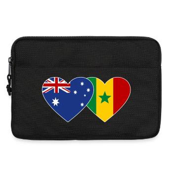 Drapeau de l’Australie et du Sénégal Coeur - Sacoche pour ordinateur portable 13 pouces - noir - Devant