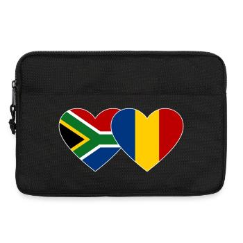 Südafrika Tschad Flagge Herz used - Laptoptasche 13" - Schwarz - Vorne