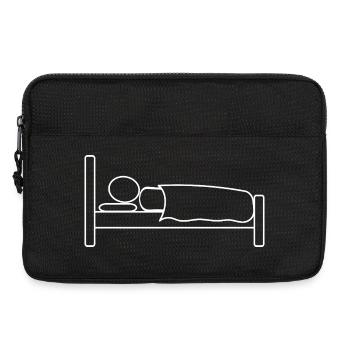 Bonhomme bâton au lit - Sacoche pour ordinateur portable 13 pouces - noir - Devant