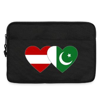 Österreich Pakistan Flagge Herz - Laptoptasche 13" - Schwarz - Vorne