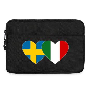 Suède Italie Drapeau Mains Coeur Forme - Sacoche pour ordinateur portable 13 pouces - noir - Devant