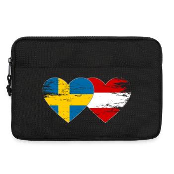 Schweden Österreich Flagge Herz used - Laptoptasche 13" - Schwarz - Vorne