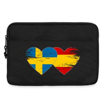 Schweden Spanien Flagge Herz used - Laptoptasche 13" - Schwarz - Vorne