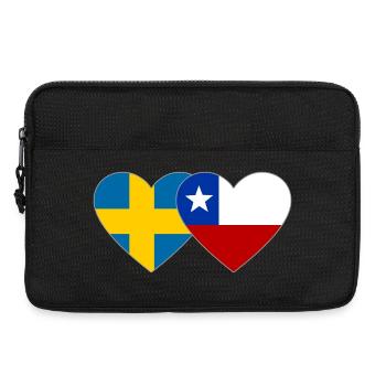 Suède Chili Drapeau Coeur - Sacoche pour ordinateur portable 13 pouces - noir - Devant