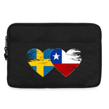 Schweden Chile Flagge Herz used - Laptoptasche 13" - Schwarz - Vorne