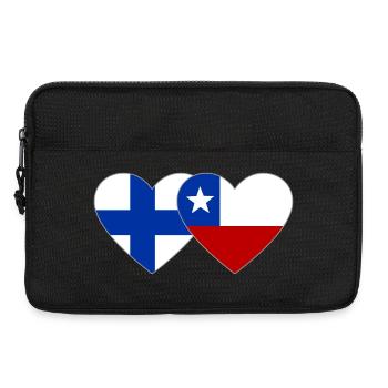 Finlande Chili Drapeau Coeur - Sacoche pour ordinateur portable 13 pouces - noir - Devant