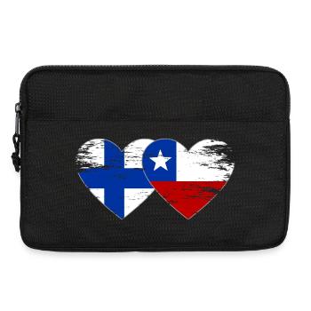 Finlande Chili Drapeau Coeur - Sacoche pour ordinateur portable 13 pouces - noir - Devant