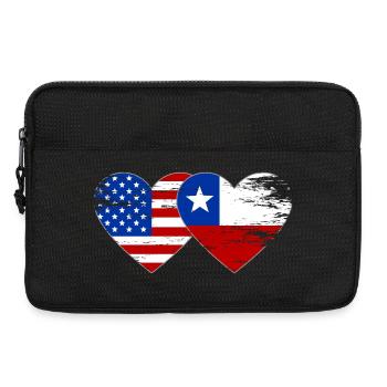 USA Chile Flag Heart - Laptop bag 13" - black - Front