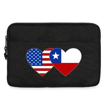 USA Chile Flag Heart - Laptop bag 13" - black - Front