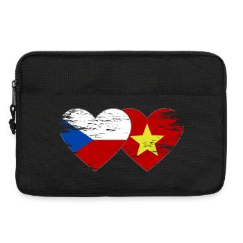Tschechien Vietnam Flagge Herz used - Laptoptasche 13" - Schwarz - Vorne