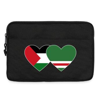 Palestine Tchétchénie Drapeau Coeur - Sacoche pour ordinateur portable 13 pouces - noir - Devant