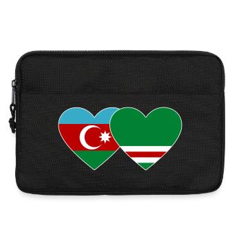 Aserbaidschan Tschetschenien Flagge Herz - Laptoptasche 13" - Schwarz - Vorne