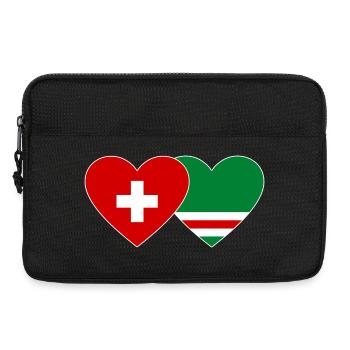 Switzerland Chechnya Flag Heart - Laptop bag 13" - black - Front