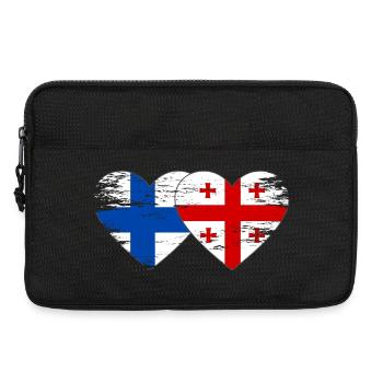 Drapeau de la Finlande Géorgie Utilisé - Sacoche pour ordinateur portable 13 pouces - noir - Devant