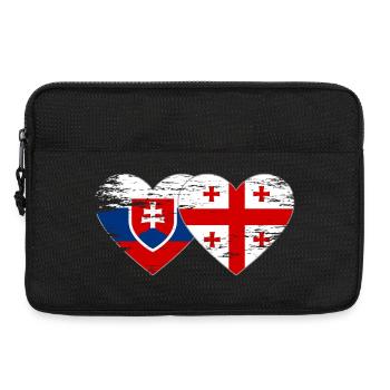Slowakei Georgien Flagge Herz used - Laptoptasche 13" - Schwarz - Vorne