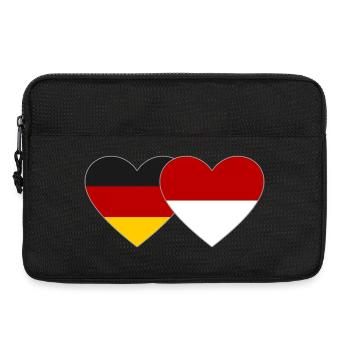 Allemagne Monaco Drapeau Coeur - Sacoche pour ordinateur portable 13 pouces - noir - Devant