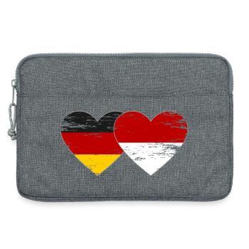 Allemagne Indonésie Drapeau Coeur - Sacoche pour ordinateur portable 13 pouces - gris chiné - Devant
