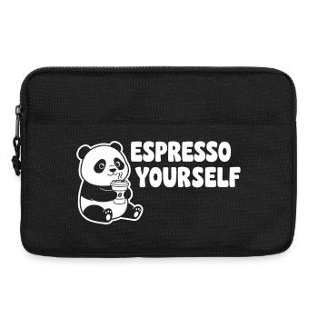 Panda Espresso Yourself Motiv - Laptoptasche 13" - Schwarz - Vorne