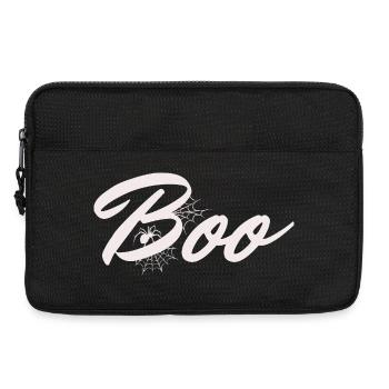 Boo Halloween Spinnennetz Schriftzug - Laptoptasche 13" - Schwarz - Vorne